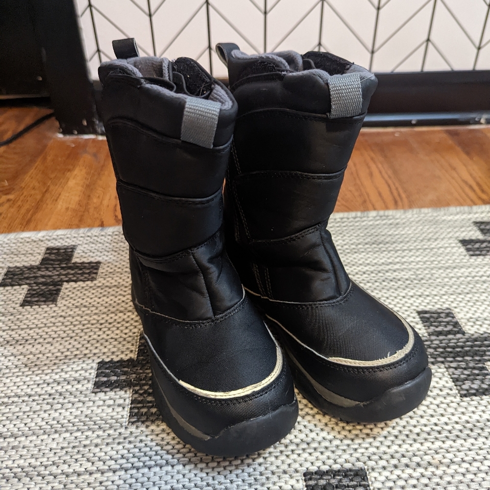 Lands' End Boy's INSULATED Black Cold Weather / Snow Boots